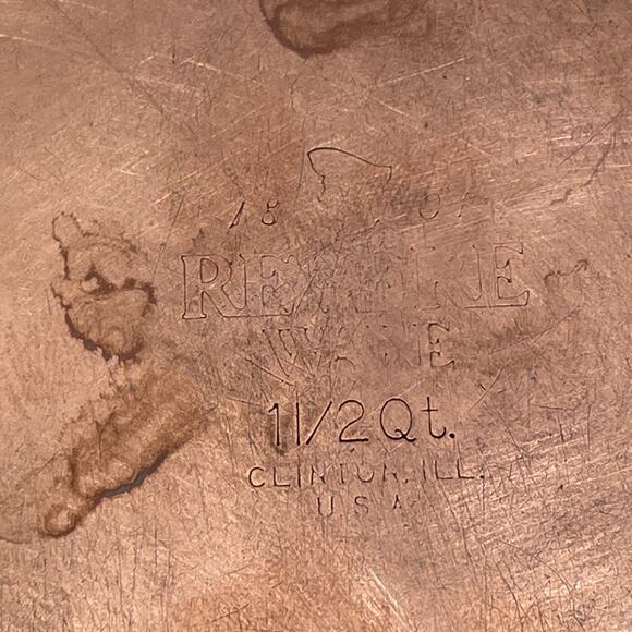 Vintage Revere Ware 1.5 Qt Copper Bottom Sauce Pan Pot No Lid Clinton ILL - Picture 3 of 5